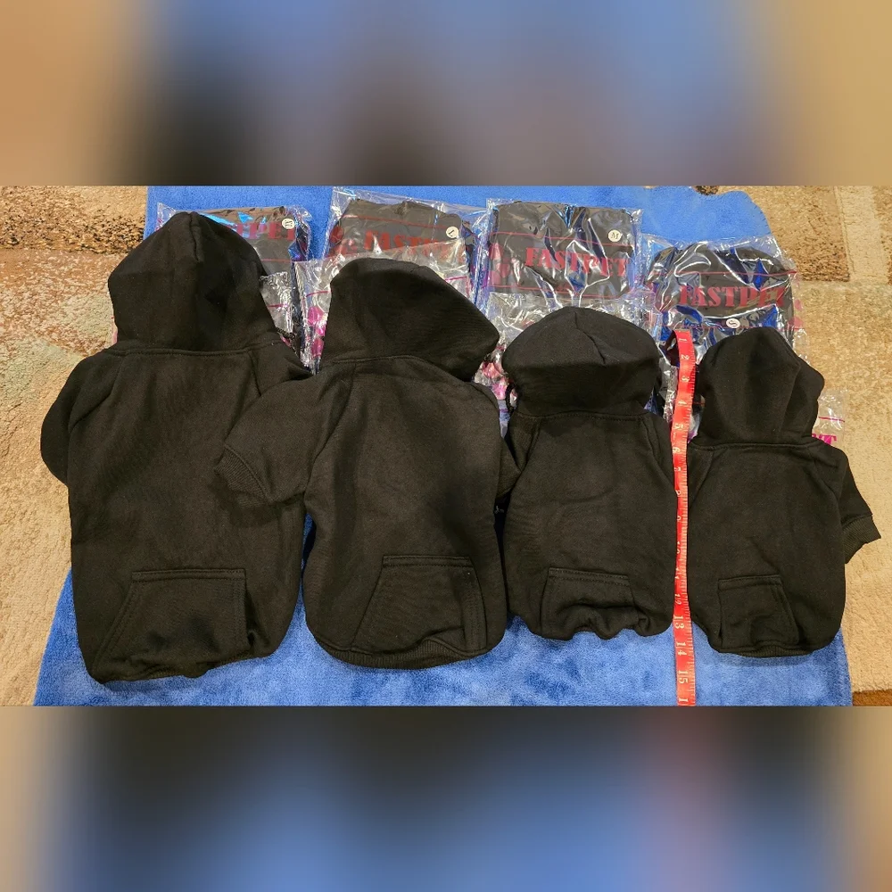Cozy Black Button Up Dog Hoodie, S, M or L, Price Is For 1